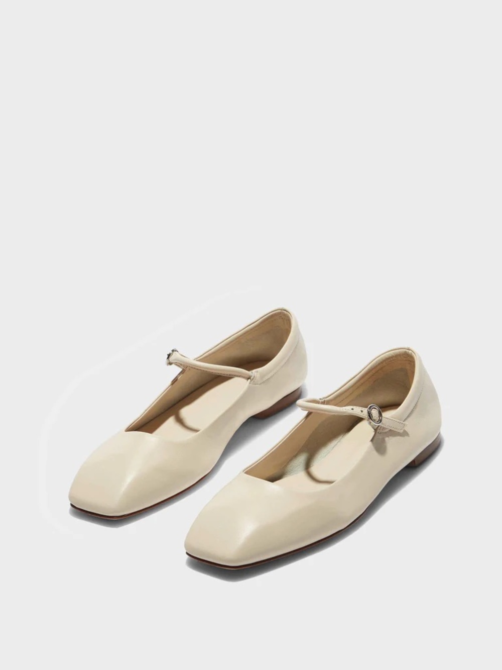 Aeyde Uma Mary-Jane Flats in Creamy Nappa